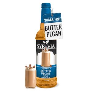 Syruvia Sugar Free Coffee Syrup, Butter Pecan Flavored Syrup for Drinks, Lattes, and Desserts  25.4 fl oz