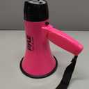PYLE-PRO Portable Megaphone Speaker Siren Bullhorn - Compact and Battery Operated with 20 Watt Power, Microphone, 2 Modes, PA Sound and Foldable Handle for Cheerleading and Police Use PMP24PK (Pink)