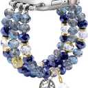 Newlibery Bracelet Beaded Bands for Women Compatible with Apple Watch 38mm 40mm 41mm 42mm(S11/10) Fashion Handmade Boho Elastic Stretch Crystal Strap for iWatch Series 11/10/9/8/7/6/5/4/3/2/1/SE