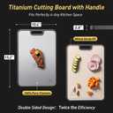 2 in 1 Pure Titanium Cutting Boards for Kitchen Non Toxic Chopping Board with Handle Large Big Small Kitchen Meat Butcher Block Not Stainless Steel Wood Bamboo Plastic Silicone Acrylic Teak Sink (Gray/Beige)