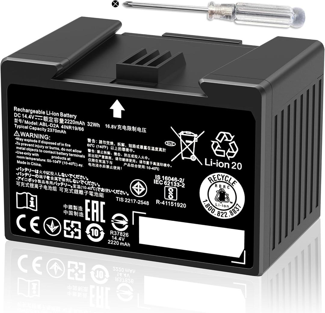 ABL-D1 ABL-D2A Battery for iRobot Roomba i7 i7+ 7150 7550 and i3 i3150 i3+ i4 i4+ i6 i8 i8+ and e e5 e6 e5150 e5152 e6198 for Roomba i and e Series Replacement Lithium Ion Battery 4624864