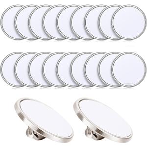 Hicarer 20 Pieces Sublimation Blank Pins Button Pin Badge DIY Button Badge Sublimation Silver Blank Base Pins for DIY Craft Making School Supplies