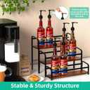 Coffee Syrup Organizer, 3-Tier Syrup Rack 12 Bottles Capacity, Coffee Syrup Rack Free-Installation(Magnetic Connection), Spice Rack for Countertop, Bar, Kitchen