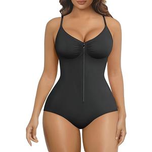 SHAPERX Shapewear Bodysuit for Women Tummy Control Seamless Zip-Up Body Shaper Waist Snatched Body Suit, Size: XX-Large