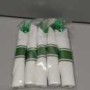 55 Pcs Pre Rolled Green Plastic Silverware Wrapped Green Cutlery | Pre Rolled Plastic Cutlery Set, Disposable Silverware with Dinner Napkins for St Patrick's Day