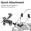 Bassinet Conversion for UPPAbaby Vista V1 (2015+), V2 or V3, Secure Bolt-On Bracket for Elevated Stroller Configuration, Bassinet Not Included, (Upper Adapters+Lower Adapters)
