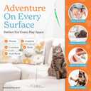 2 x Interactive Cat Toys for Indoor Cats - 6 Feathers 3 Worms Double Sided Suction Cup - Round Base Teaser Wand - Self Play Bird Hunting - Bored Adult Feline Solo Activity - Kitten Juguetes para Gatos