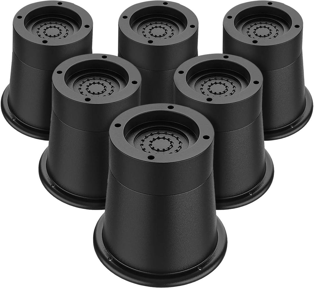 Round Bed Risers 3 inch Heavy Duty,Elevation in Heights 2 or 3 Inch Circle Furniture Risers for Chair Table and Desk Legs LiftingAdjustable Bed Lifts Risers(Pack of 6 Riser,Black)