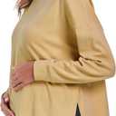 Ecavus Women's Casual Maternity Shirts Long Sleeve Soft and Comfy Pregnancy Tee Tops Side Split Maternity Clothes (XXXL)