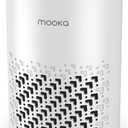 Air Purifiers for Bedroom Home, MOOKA HEPA Air Purifier for Home Pets with Fragrance Sponge for Smoke Dust Pollen Dander Odor, Small Air Cleaner with Sleep Mode Night Light Timer, KJ067L, White