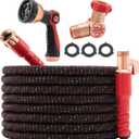Pocket Hose Ballistic 100 FT Expandable Garden Hose w/Pocket Pivot Swivel Connector, Anti-Burst Sleeve Reinforced with Bulletproof Fiber, Lightweight, No-Kink, Compact, UV-Protected