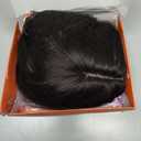 TYQ Hair Toppers for Women with Thinning Hair,14 Inch 360 3D Synthetic Curly Wavy Side Part Clip in Bangs(Brown Black)