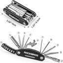 ROCKBROS 16 In 1 Multi-Function Bike Tool Kit - Portable Foldable Bike Multitool Cycling Tool Kit With Allen Wrench, Tire Levers