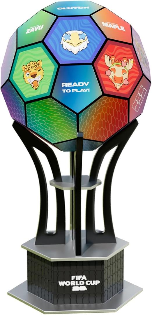 Officially Licensed FIFA World Cup 2026 3D Wooden Soccer Ball Puzzle, 165-Piece DIY Assembly Model Kit, Soccer Collectible Desk Decor for Home Office Bar Shelf, Gift for Soccer Fans - Mascots Mood