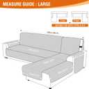 VANSOFY Sectional Couch Covers 100% Waterproof L Shaped Sofa Slipcover 3pcs Reversible Chaise Lounge Cover for Sectional Sofa Furniture Protector Cover for Pets Dog Cat(Large, Beige)