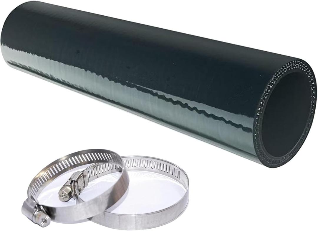 ID 2 inch Straight Silicone Hose (8 inch Length) Coupler 4-Ply Reinforced with Stainless Steel Clamps Intake Piping, Couplers