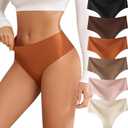 oshkang Thongs for Womens High Waisted Seamless for Women Underwear Sexy Breathable Panties 6 Pack Size L