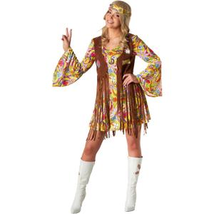 Morph 70s Costumes For Women, Yellow Hippie Costume Women, 60s Hippie Dress Halloween Costume, Womens Halloween Costumes (X-Large)