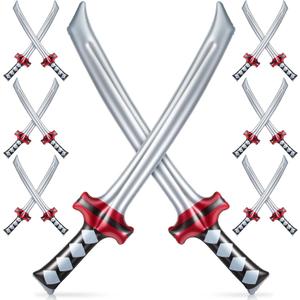 Deekin 12 Pcs Ninja Inflatable Sword Ninja Samurai Inflatable Swords Katana Toy Blow up Samurai Toy Costume Accessories for Girls and Boys Birthday Theme Party
