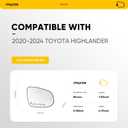 BSD Compatible with 2020 2021 2022 2023 2024 Toyota Highlander Passenger Side Mirror, Right Side Mirrors, Power Heated, Blind Spot, Passenger SideRH