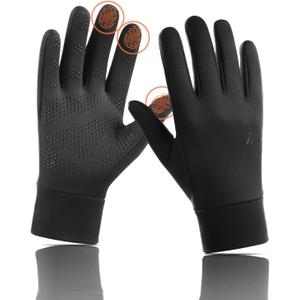 Lightweight Running Winter Gloves Touch Screen Gloves Liners for Cycling Biking for Men Women (Unisex-M [8.0-8.6], Black)