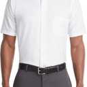 Van Heusen Mens Short Sleeve Dress Shirt Regular Fit Oxford Solid (19.5"-20" Neck, White)