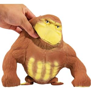 YHan Stretchy Monkey Fidget Toy Squishy Stress Relief for Kids & Adults, Gorilla Squishy Toy, Stretchable & Squeezable Sensory Toys for Anxiety Relief (Medium, Brown)
