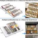 MIUKAA Clear Acrylic Spice Drawer Organizer, 4 Tier Seasoning Jars Drawers Insert, Kitchen Spice Rack Tray for Drawer/Countertop (Jars not included) (4 Pcs x 13 inch Width, Transparent)