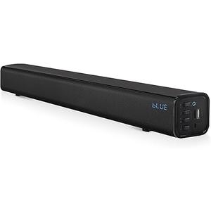 Pyle Home Theater Soundbar Speaker w/Bluetooth - Wave Base Streaming Tabletop Stand Mount TV Digital System with AUX/USB Port/Micro SD Input, Extended Bass Performance, Full Range Sound Reproduction