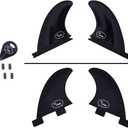 Ho Stevie! Surfboard Side Bite Fins/Rear Trailer Fins - Stronger Than Regular Nylon Fins - Fin Key and Screws Included (Single Tab 3/4", Black)