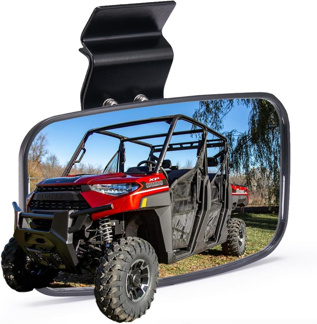 A & UTV PRO Center Rear View Mirror for 2015-2025 Can Am Defender Polaris Ranger XP 1000 570 900 Crew Accessories, Adjustable Convex Center Rearview Mirror