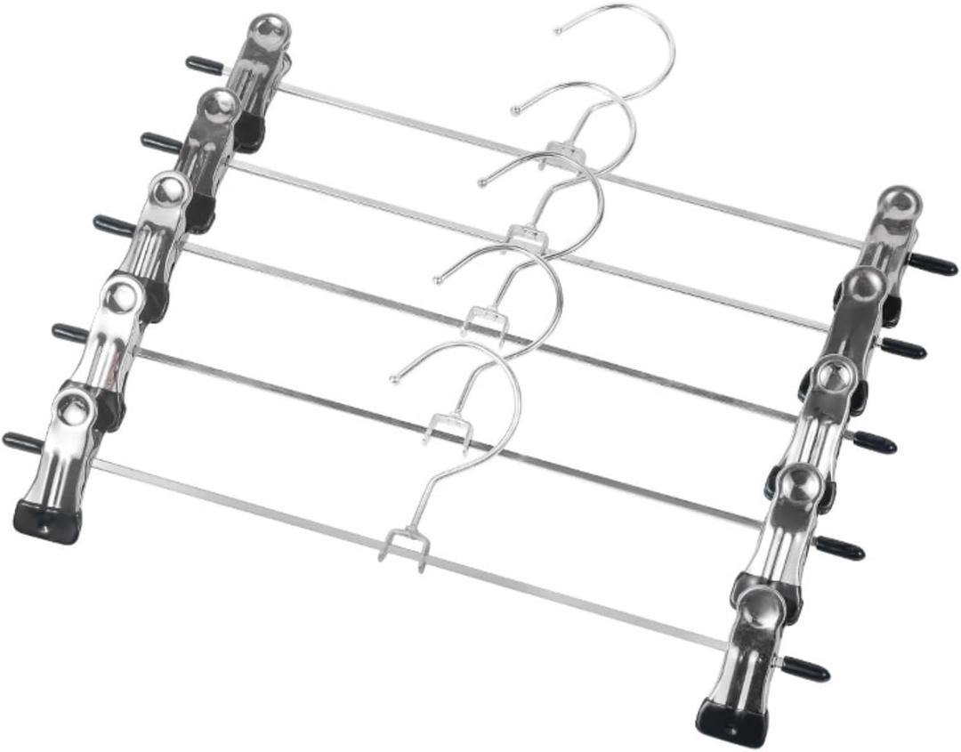 ZWSYQXIU Clothes Hangers Hangers Suit Hangers 20 Packs Pants Racks Hanger Multi-Purpose Skirt Racks for Clothes Drying Trousers Wardrobe Clip Anti-Slip Garment Hangers Coat Hangers(Black), 28.5*10cm