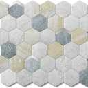 VAOVI Peel and Stick Backsplash Tile,Backsplash Tile for Kitchen Peel and Stick Wall Panels Hexagon Marble Tile(Blue Gray,10pcs) (10sheets)