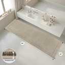 anllugs Bathroom Rugs, Non-Slip Bath Runner Rugs, 30" x 96", Beige