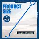 Therwen 2 Pcs Manhole Cover Hook 42" Made with 5/8" Hex Alloy Steel Rigid Heavy Duty Manhole Hook Versatile Lifter with Rotated Handle for Storm Drains Septic Tank Lids Puller Moving
