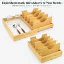 Bamboo Dish Drying Rack with Diatomaceous Earth Dish Drying Pad, Ultra Absorbent, Instant Dry, Space - Saving&Pull-out Design, Eco - Friendly Drying Mat for Dishes Cups, Match Any Countertop