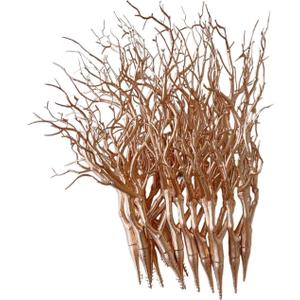 13.8 inches Artificial Coral Branches Fake Antler Branches Small Branches for Home Decoration Flower Arrangement Wedding Christmas Halloween Festival (Golden 20pcs)