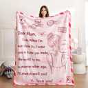 weigelia Dear Mom Throw Blanket - Soft Fleece Throw Blanket for Mom Gifts, Warm & Cozy Mothers Day Birthday from Daughter Son, Lovly Blanket Gift for Bed, Sofa (Pink, 60" x 80")