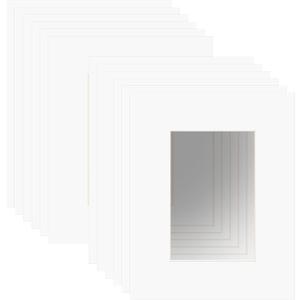 ZBEIVAN White 8x10 Picture Frame Mats with Core Bevel Cut Frame Mattes for 4x6 Photos Artworks and Prints, Pack of 12