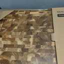 Teak Wood Extra Large End Grain Cutting Board for Kitchen with Non-slip Feet, Heavy Duty Checkered Cutting Board with Juice Groove & Handle Handcrafted Luxury Chopping Board for Meat, Vegetables, 24"L x 18"W