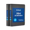 Oxford Mini View Binders, 1" Round Rings, Small Binders for School or Office, Holds A5 Size Paper, 2 Clear Pockets, PVC-Free, Non-Stick, 5.5 x 8.5 inches, Holds 225 Sheets, Black, 2 Pack (1017044)