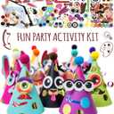 Glittery Garden Party Hats for Kids Art & Craft. Fun Birthday Activity Kit with Stickers. Animal Theme Party Favor, Game Supplies. Christmas, Thanksgiving, Easter Decoration (Multicolor 12 hats)
