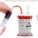 WYNK 20 Pack Halloween Decorations Blood Bag for Drink, 11.5 FL Oz Reusable Cups Containers, Live Blood of Theme Parties, Halloween/Vampire/ Hospital Theme Party Favors, Nurse Graduation Party Props