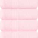 BOUTIQUO Ultra Soft Cotton 6 -Piece Hand Towel Set 16x24 Inch, Ideal for use in Bathroom, Kitchen, Gym, Spa & General Cleaning, Compact & Lightweight Multi Purpose Hand Towels - Pink