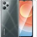 Case for Blackview A53 Pro/Blackview A53 + Glass Screen Protector Tempered Film - Transparent Silicone Soft Flexible Bumper Shockproof TPU Protective Cover Shell (Clear)