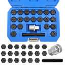 22PCS Wheel Locking Nut Key Kit Compatible with VW VAG Volkswagen, Wheel Lock Nut Socket Adapter Set, Anti-Theft Lug Removal Tool, Anti-Theft Screw Remover Repair Tool