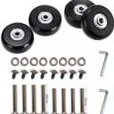 50 x 18mm Set of 4 Luggage Suitcase Replacement Wheels, Rubber Swivel Caster Wheels Bearings Repair Kits
