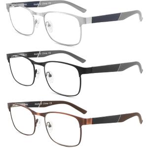 DONGDI Reading Glasses for Women Men, Blue Light Blocking Readers, Comfort Spring Hinges Metal Cheaters Magnification Eyewear +1.00 (Pack of 1, Black)
