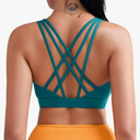 RUNNING GIRL Sports Bras for Women, Medium-High Impact Running Strappy Sports Bra with Removable Pads size M