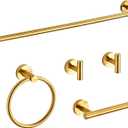 Brushed Gold Bathroom Hardware Set 5 Piece with Towel Racks for Bathroom, SUS304 Stainless Steel Bath Towel Bar Set, 24 Inch Wall Mounted Accessories Kit